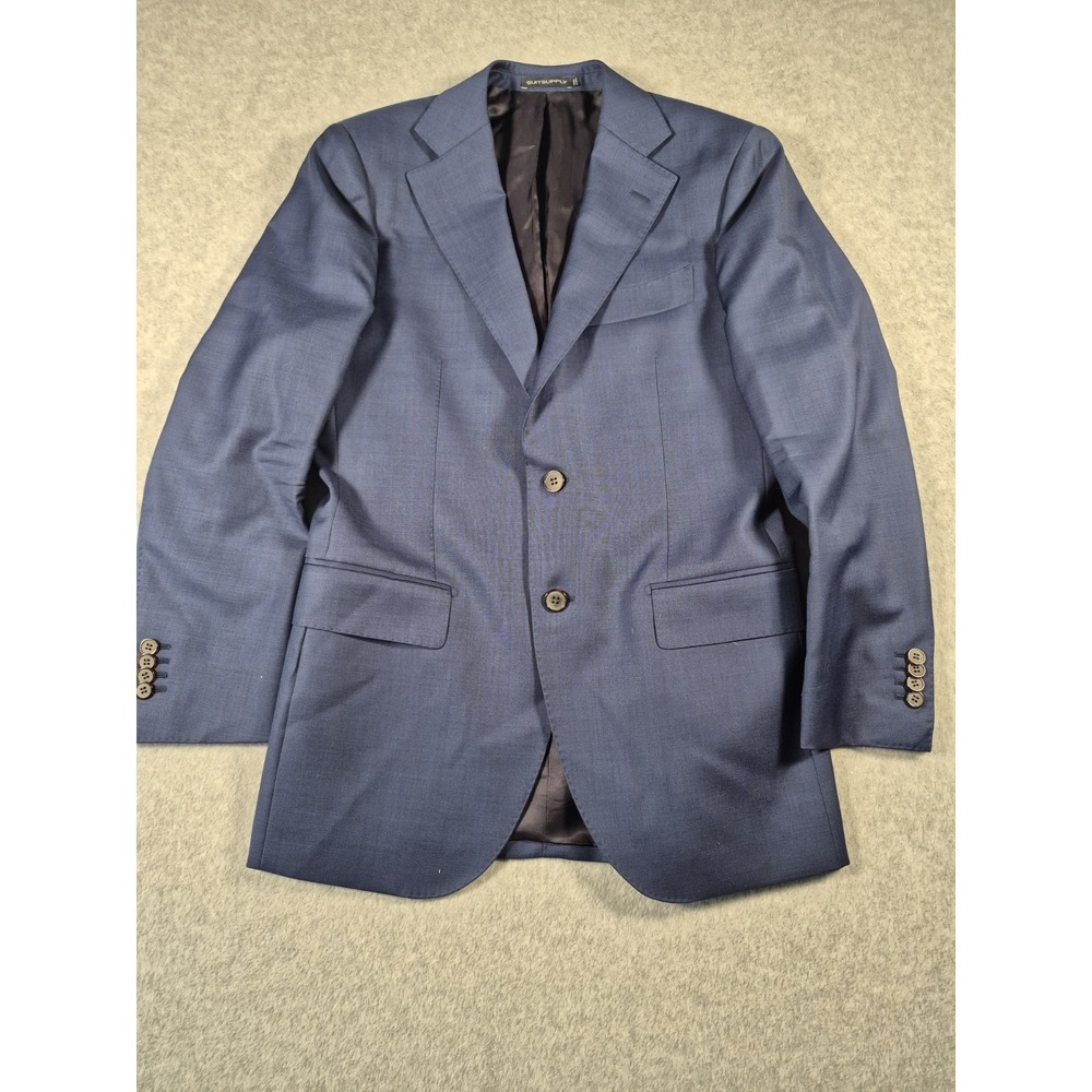 SUITSUPPLY Men's Lazio Suit Jacket Blazer Pure Wool Blue Size 38R